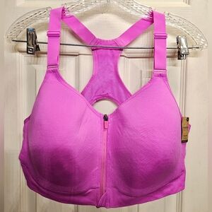 Pink active seamless air front zip sports bra XXL NEW